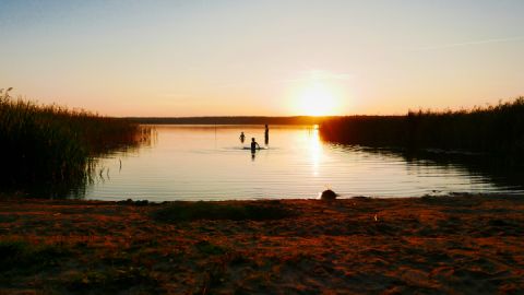 Feriendorf großer Labussee - Badestelle Sonnenuntergang