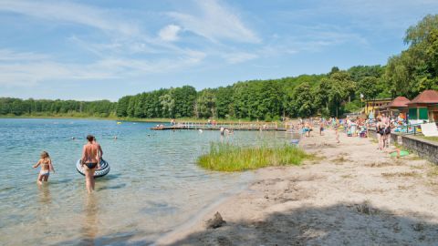 Badestrand Weißer See bei Wesenberg, Mecklenburgische Seenplatte