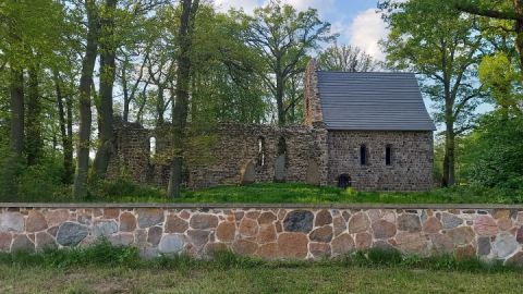 Kirchenruine Dambeck mit Kirchhofmauer