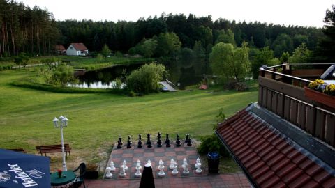 Blick vom Hotel auf den Grünplaner See